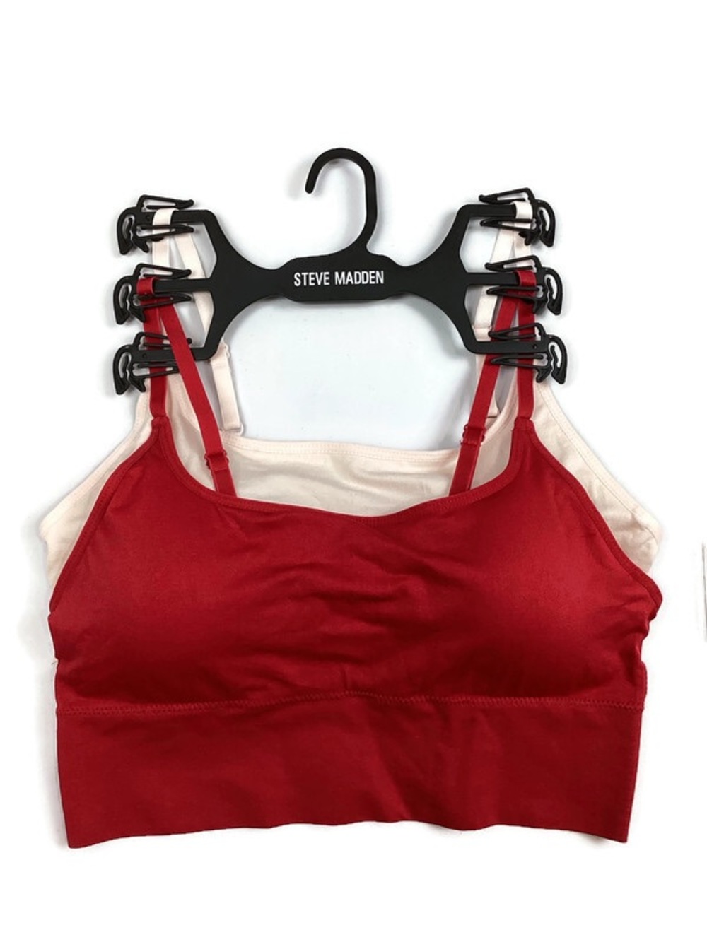Steve Madden Red and Pink Padded Crop Tank Tops 2 pack NWOT